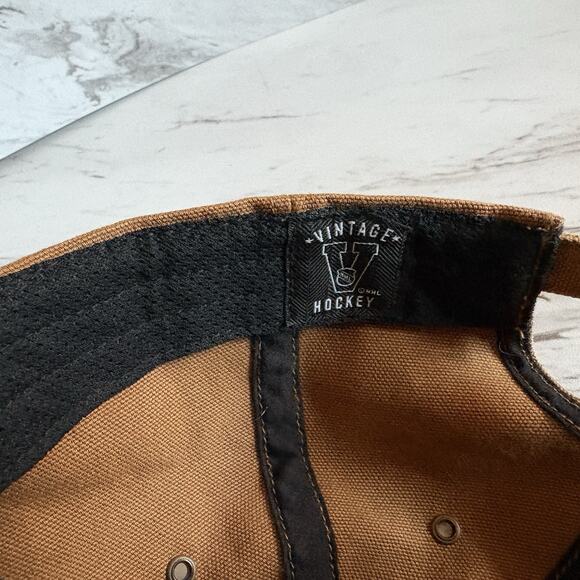 Hartford Whalers Strapback Dad Hat - Carthartt Duck Brown Canvas, 90s NHL Gift - Picture 8 of 8